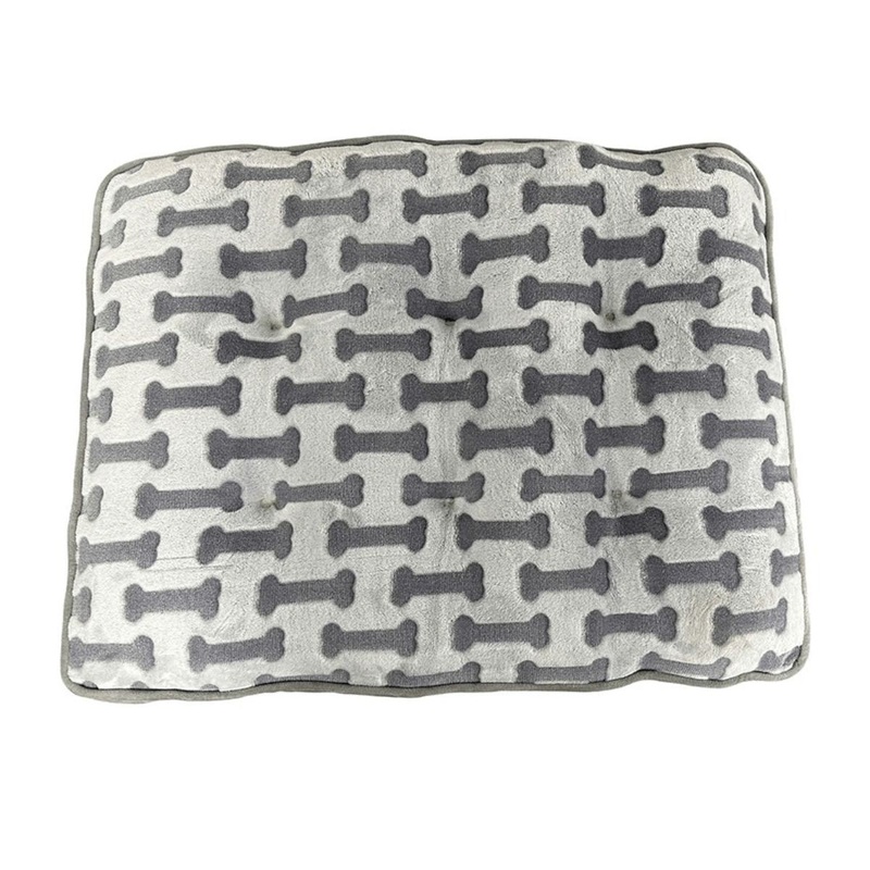 Ethical Pet Sleep Zone Luxe Bone Print Pillow 32 Light Gray