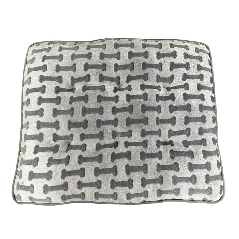 Ethical Pet Sleep Zone Luxe Bone Print Pillow 38 Light Gray