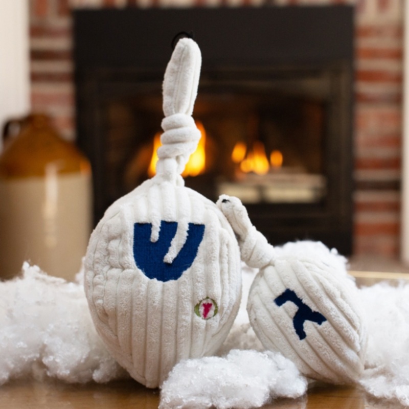 HUGGLEHOUNDS Plush Hanukkah Dreidel Dog Toy, Large 11