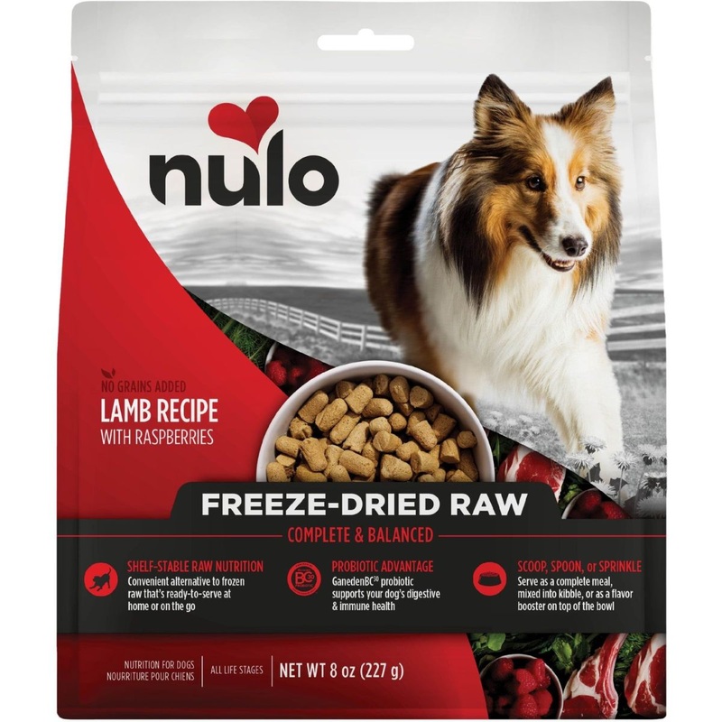 Nulo Freeze-Dried Raw Dog Food – Lamb & Raspberries, 8oz Bag