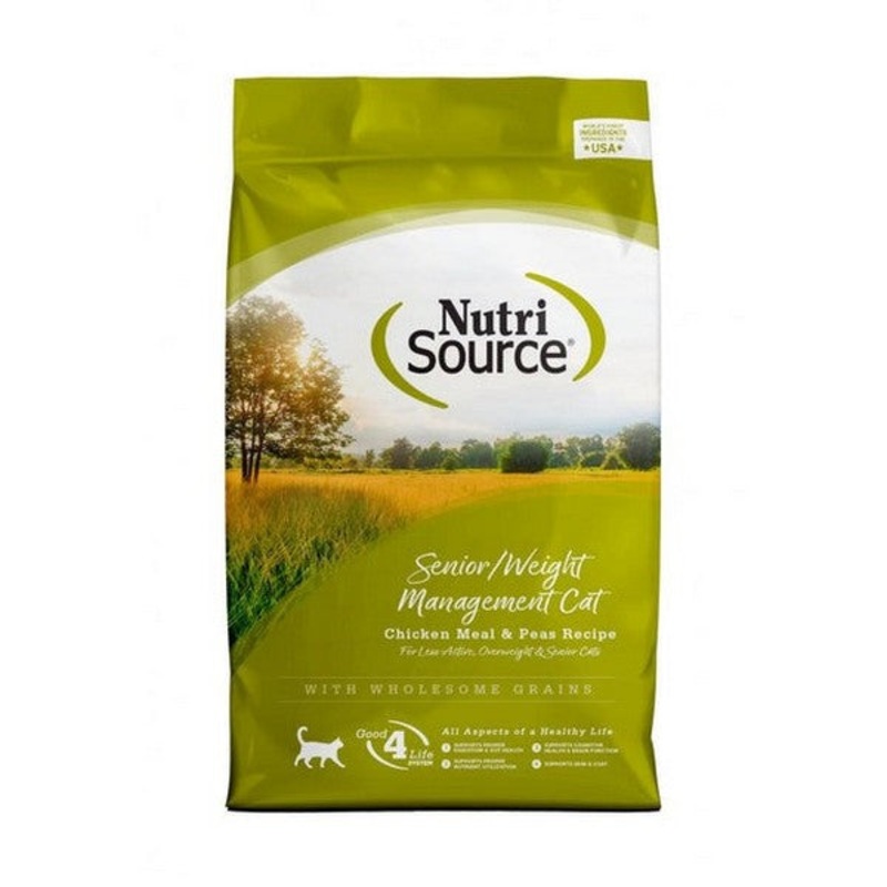 NutriSource Senior Weight Management Chicken Rice Dry Cat Food 4lb