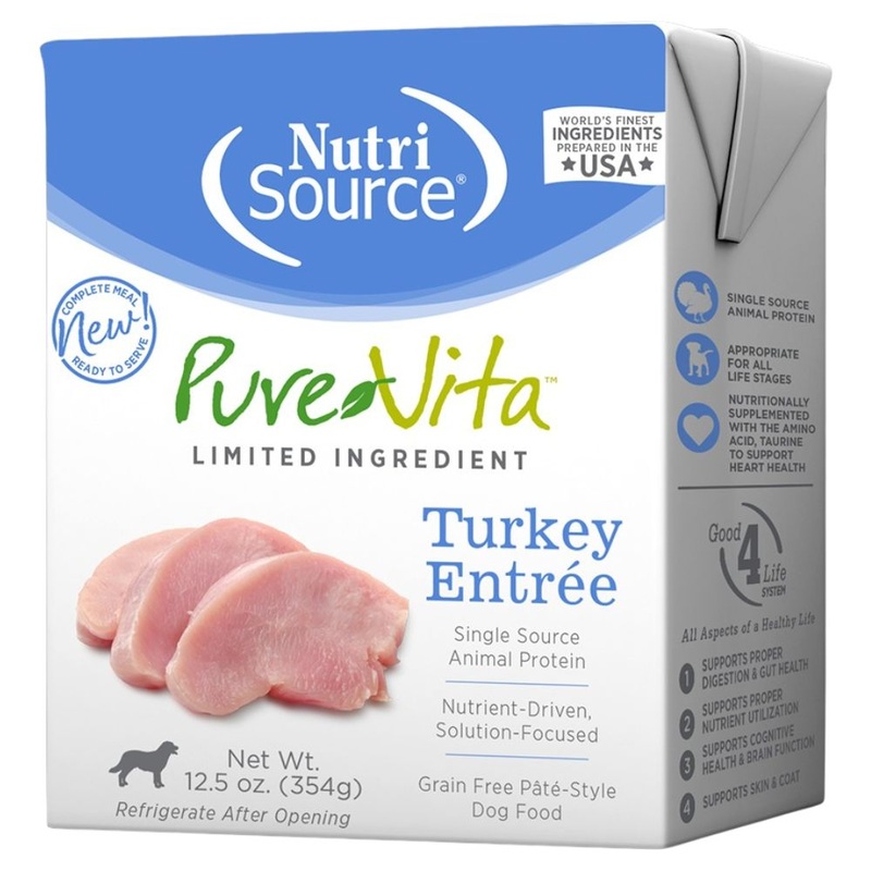 PureVita TetraPak Turkey Entree Limited Ingredient Wet Dog Food 12.5oz