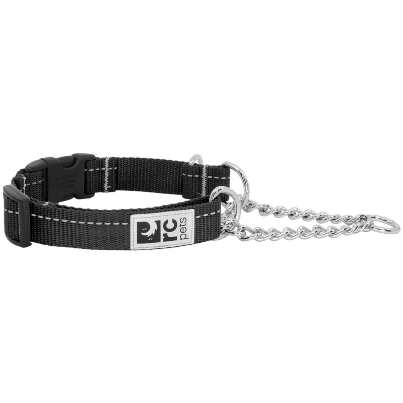 RC PETS Primary Training Clip Dog Collar, Black, M, 1x 14-19