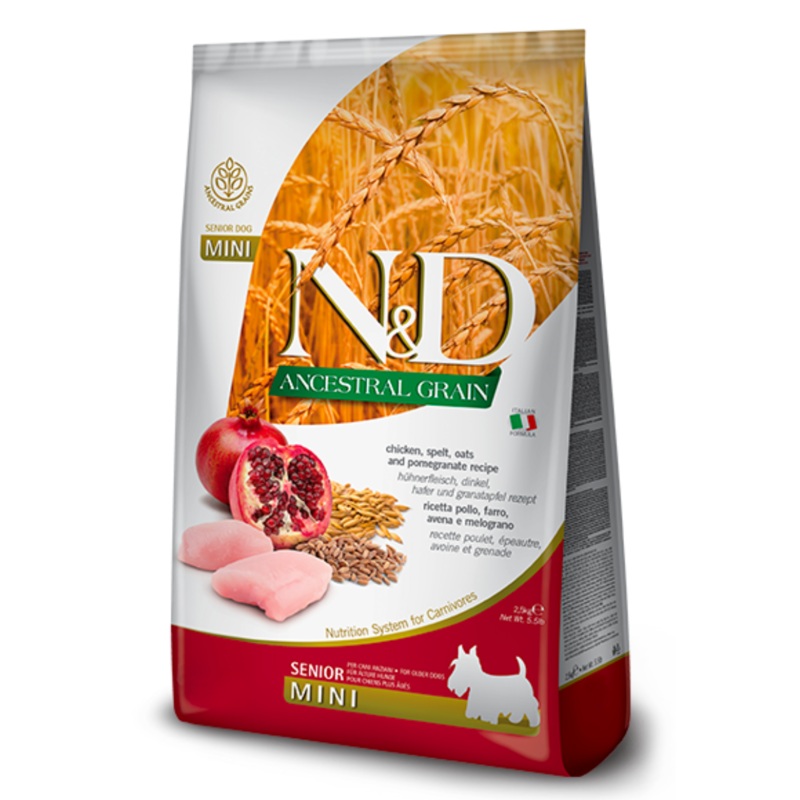 Farmina Ancestral Grain Canine Senior Mini Chicken & Pomegranate Dry Dog Food 5.5lb