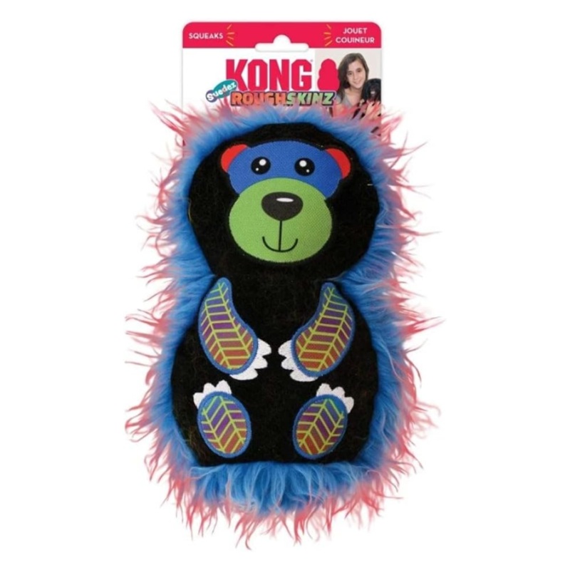 KONG Roughskinz Bear Squeaker Dog Toy, Medium