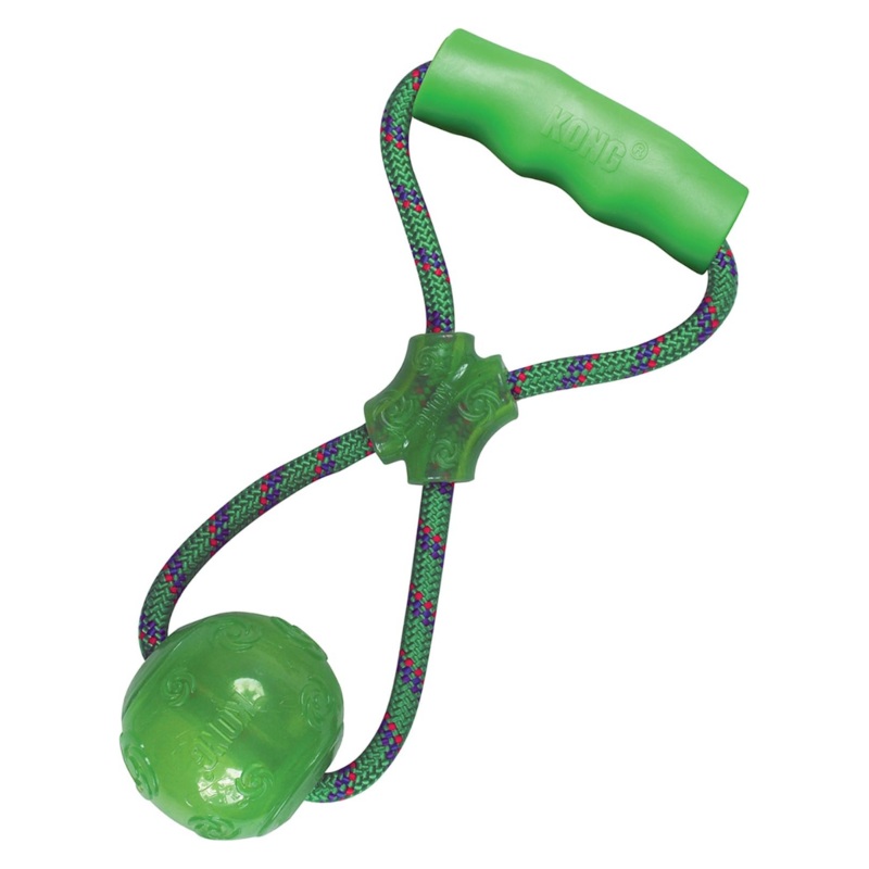 KONG Squeezz Ball with Handle Dog Toy, Medium