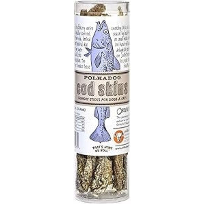 PolkaDog Cod Skins Dog Treat  2.5oz, tube