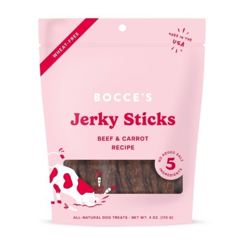 Bocce’s Bakery Grazers Jerky Dog Treats – Beef & Carrot 4 oz