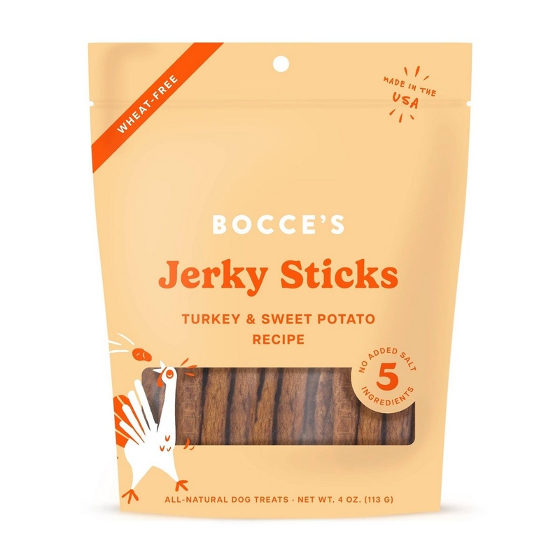 Bocce’s Bakery Turkey Grazers Jerky Sticks Dog Treats 4 oz
