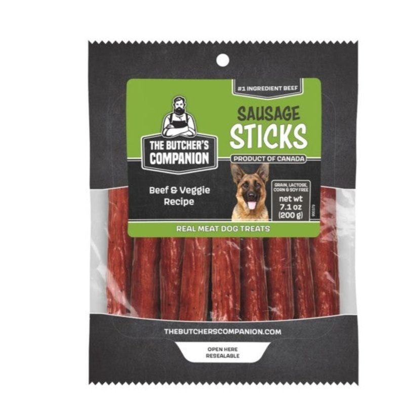 Butcher’s Companion Dog Sausage Sticks Beef & Veg 7.1 oz