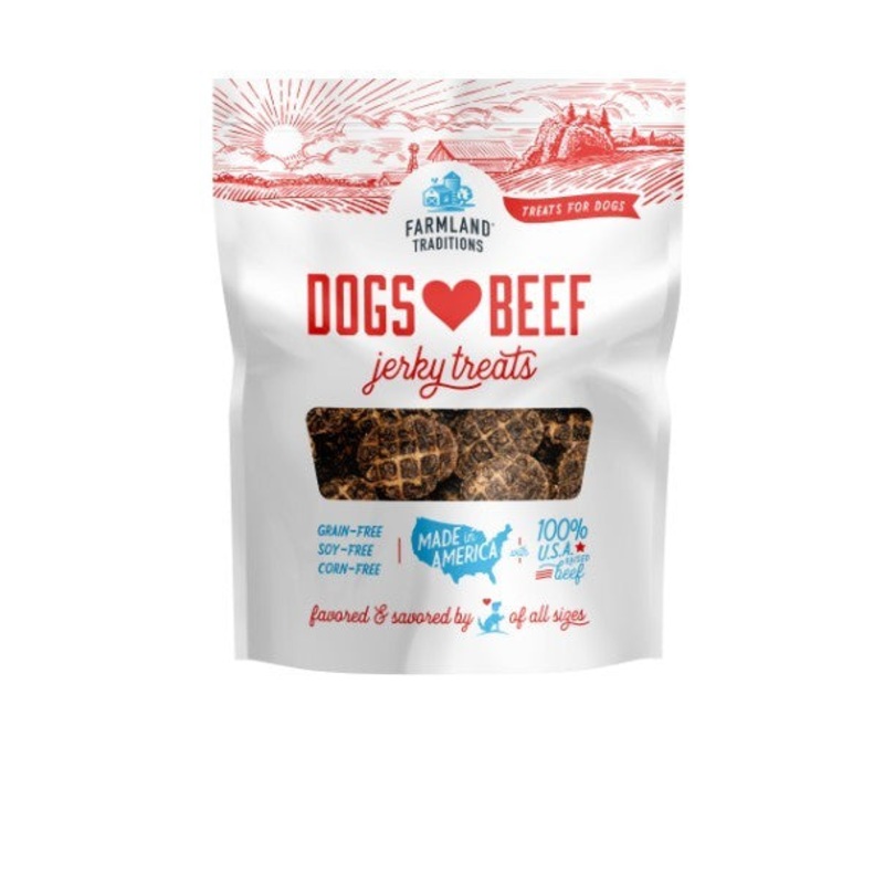 Farmland Traditions Dogs Love Beef Jerky Dog Treats, 5 oz