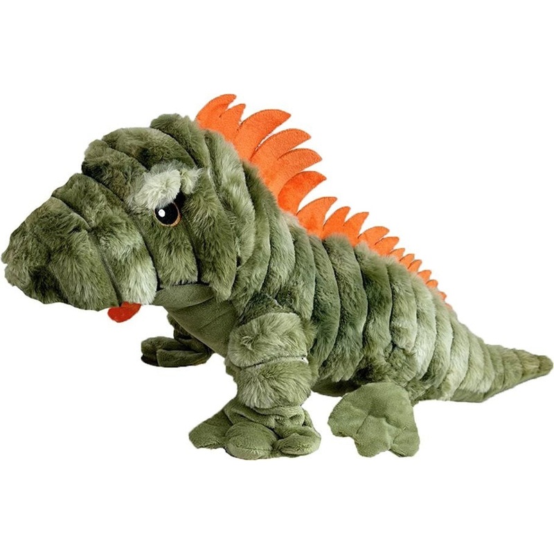 Petlou Zoo Friends Iguana Squeaky Plush Dog Toy, Green, 26-in