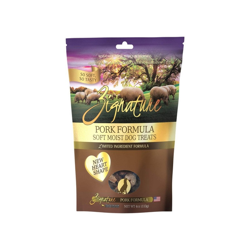 Zignature Soft Moist Dog Treats – Pork – 4oz