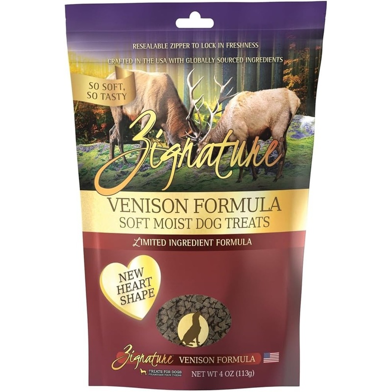 Zignature Soft Moist Dog Treats – Venison – 4oz