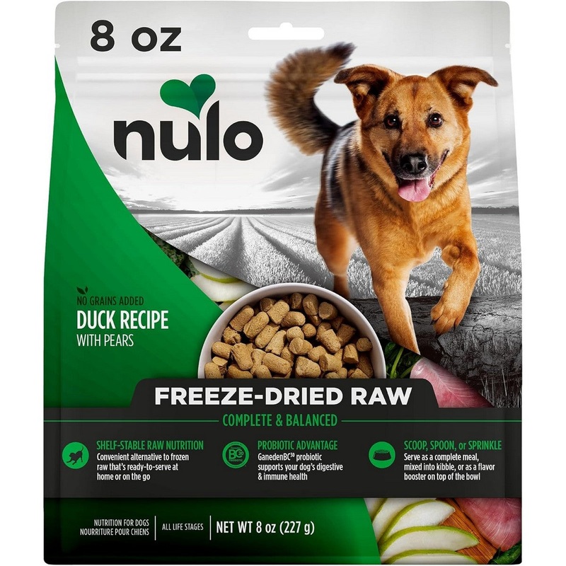 Nulo Freeze-Dried Raw Dog Food – Duck & Pears, 8oz Bag