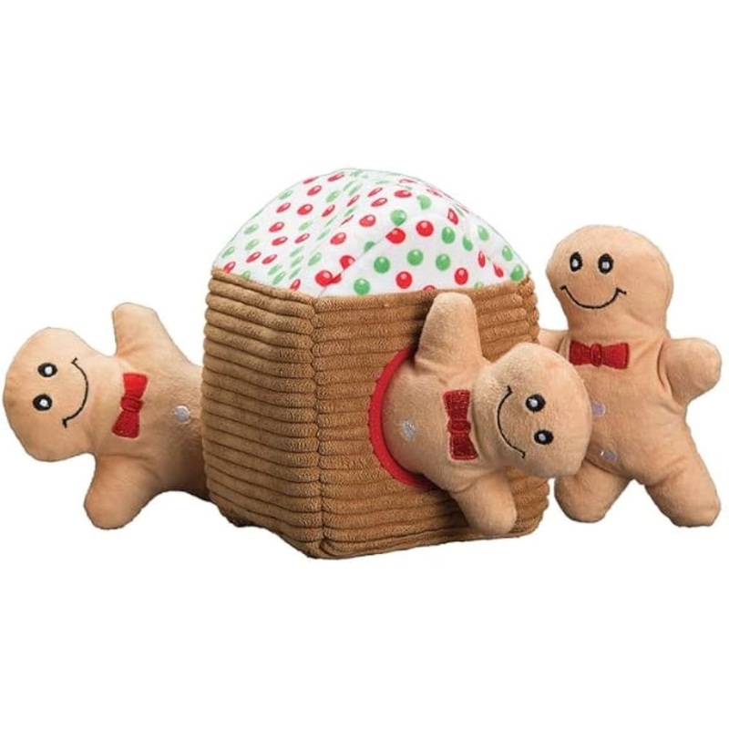PatchWorkPet Gingerbread House with Men 10 Plush Dog Toy  Set