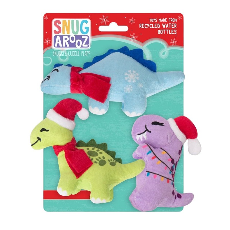 Snugarooz Christmas Dinos Dog Toys 3-Pack