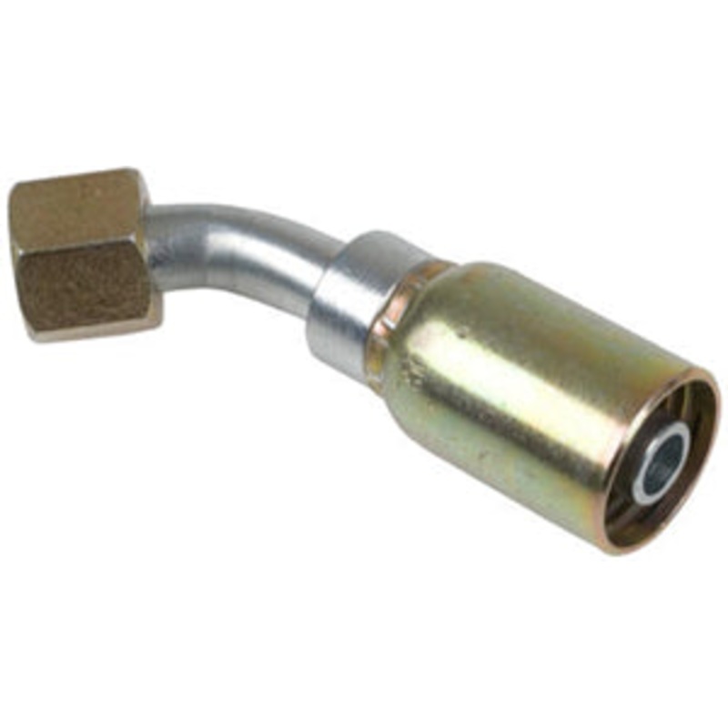 VARI-CRIMP SERIES – 1/2 INCH HOSE, WITH 13/16 X 16 THREAD SIZE, ORF FEMALE 45 ELBOW SWIVEL