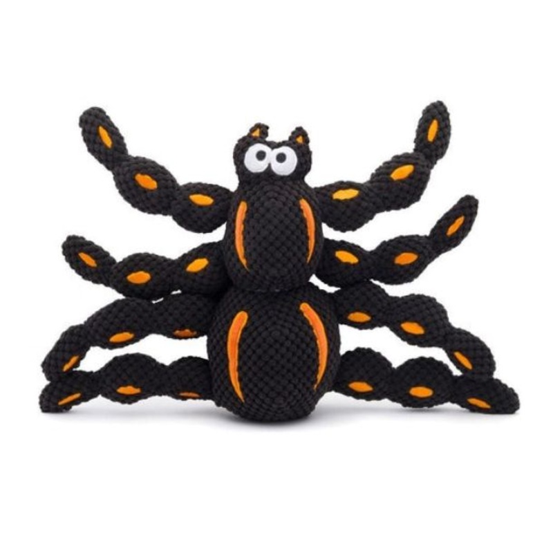 Fab Halloween Floppy Spider Dog Toy Small