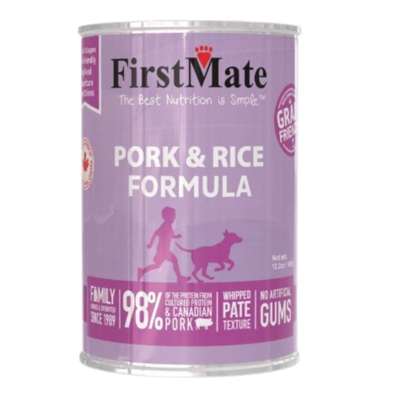 FirstMate Pork and Rice Wet Dog Food 12.2oz
