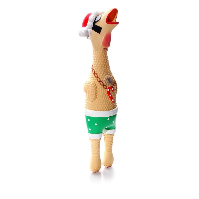 Outward Hound Squawkers Latex Rubber Earl Chicken Christmas Dog Toy Large