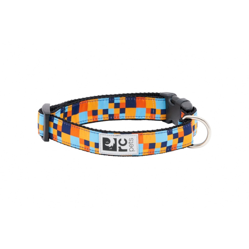 RC PET Dog Clip Collar, M, Pixel Blue, 1/ 12-20