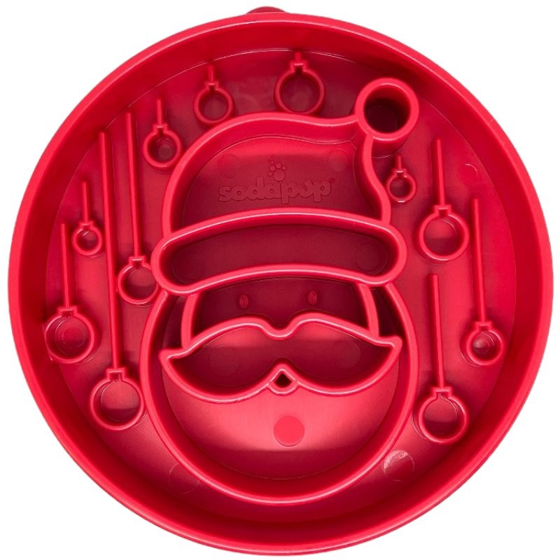 SodaPup eBowl Slow Feeder Santa Design Red