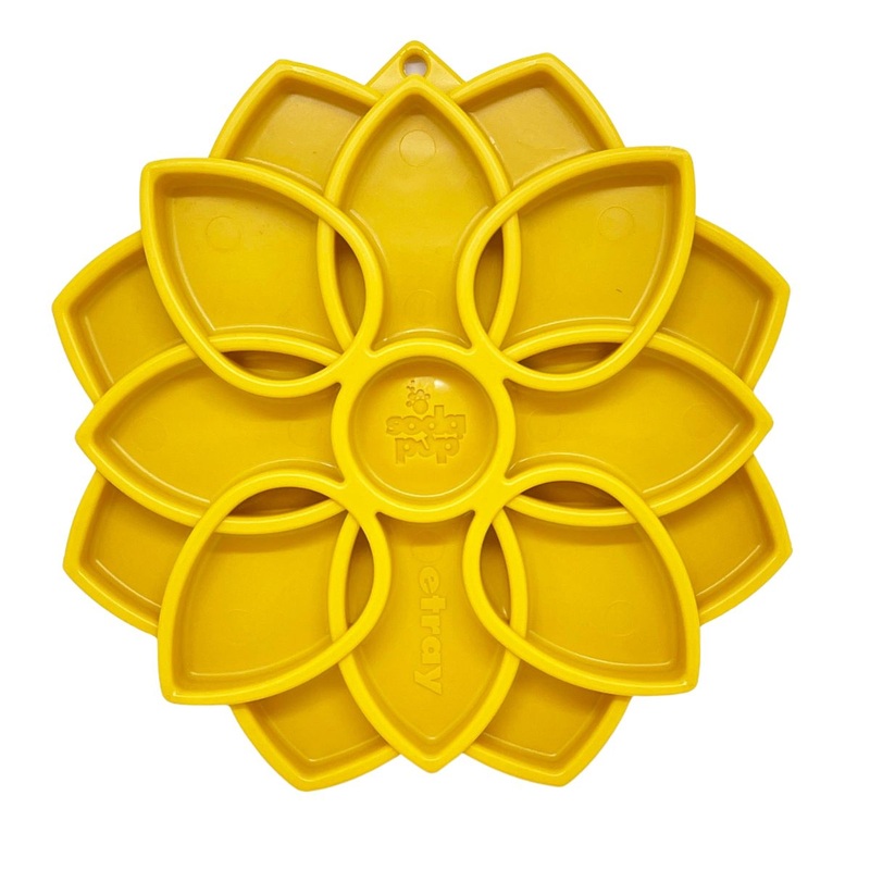 SodaPup eTray Mandala eTray Enrichment Tray for Dogs Yellow