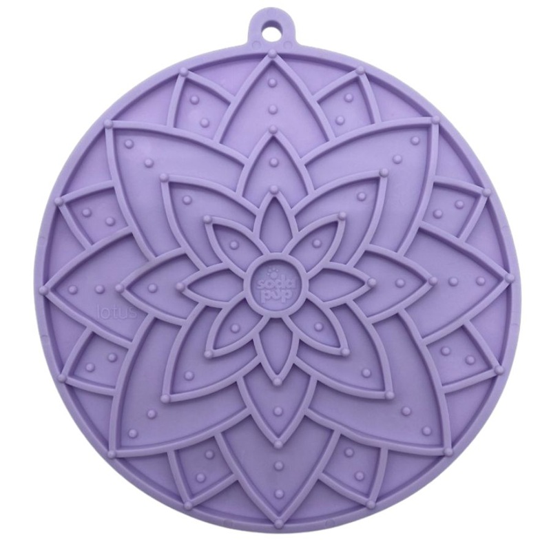 SodaPup Lotus Design eMat Enrichment Lick Mat With Suction Cups Pastel Purple