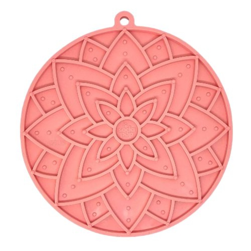 SodaPup Lotus Design eMat Enrichment Lick Mat With Suction Cups Pink