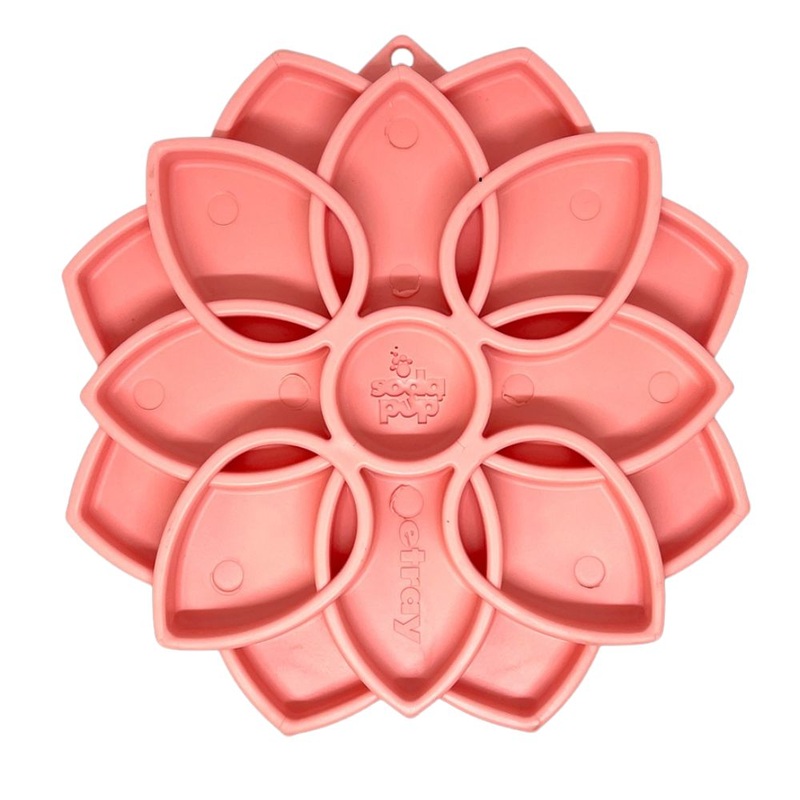 SodaPup Mandala Softie eTray Enrichment Slow Feeder with Suction Cups Pink