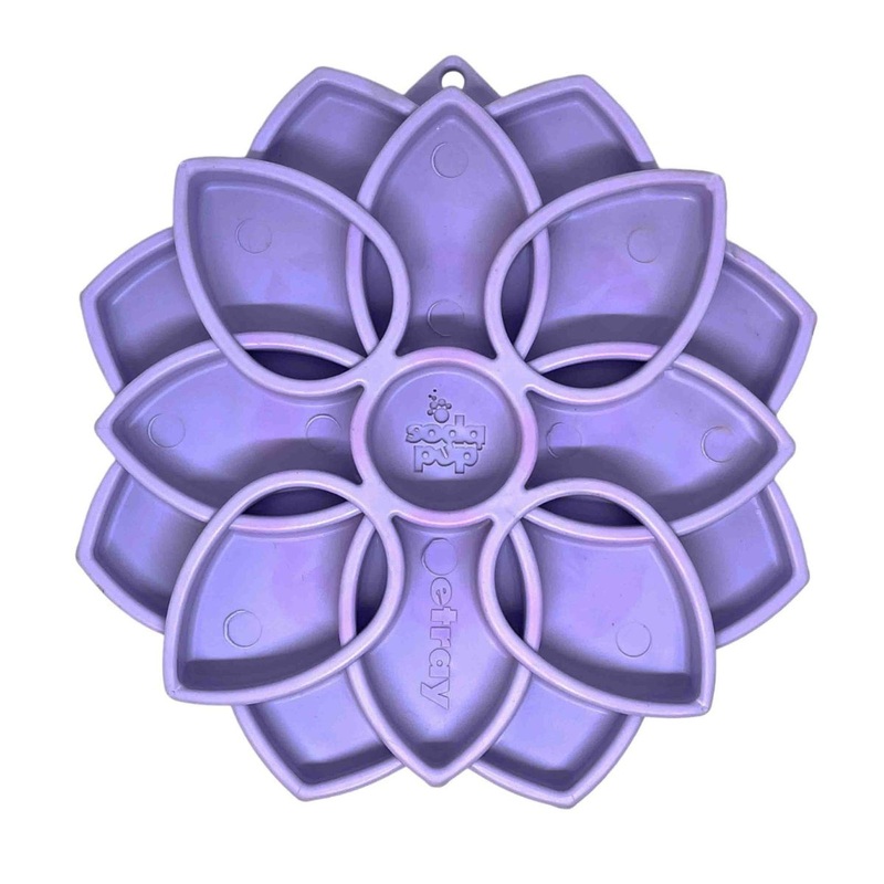 SodaPup Softie eTray Mandala Enrichment Slow Feeder with Suction Cups Purple