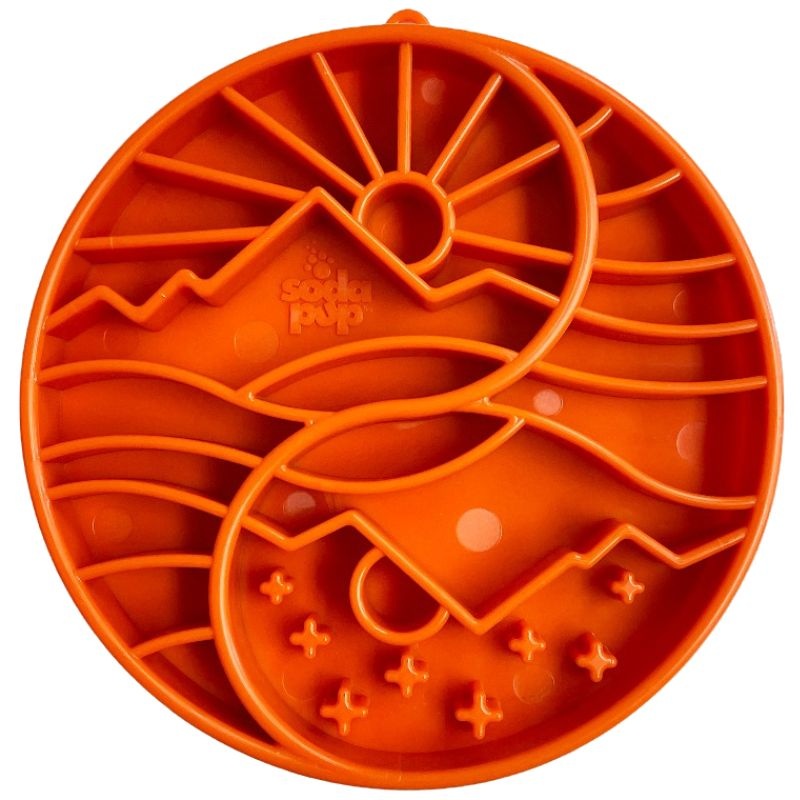 SodaPup Yin Yang Design eTray Enrichment Slow Feeder Tray for Dogs Orange