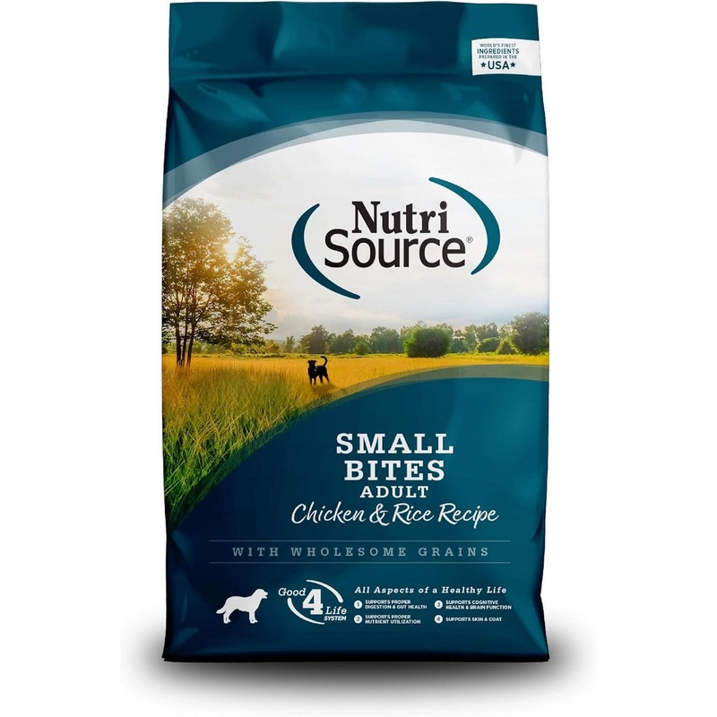 NutriSource Adult Small Bites Chicken Rice Dry Dog Food 12lb