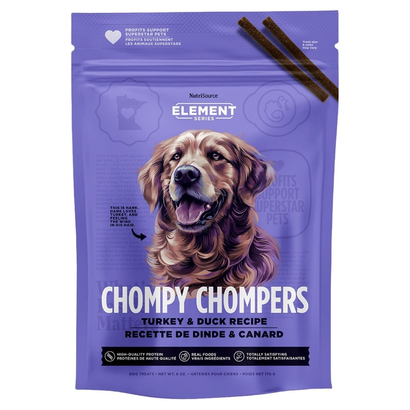 NutriSource Turkey & Duck Chompy Chompers High Protein Dog Treats 6oz