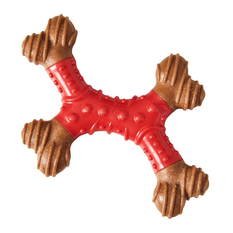 Spot Holiday Bambone X-Bone Dental Gingerbread Dog Toy 6