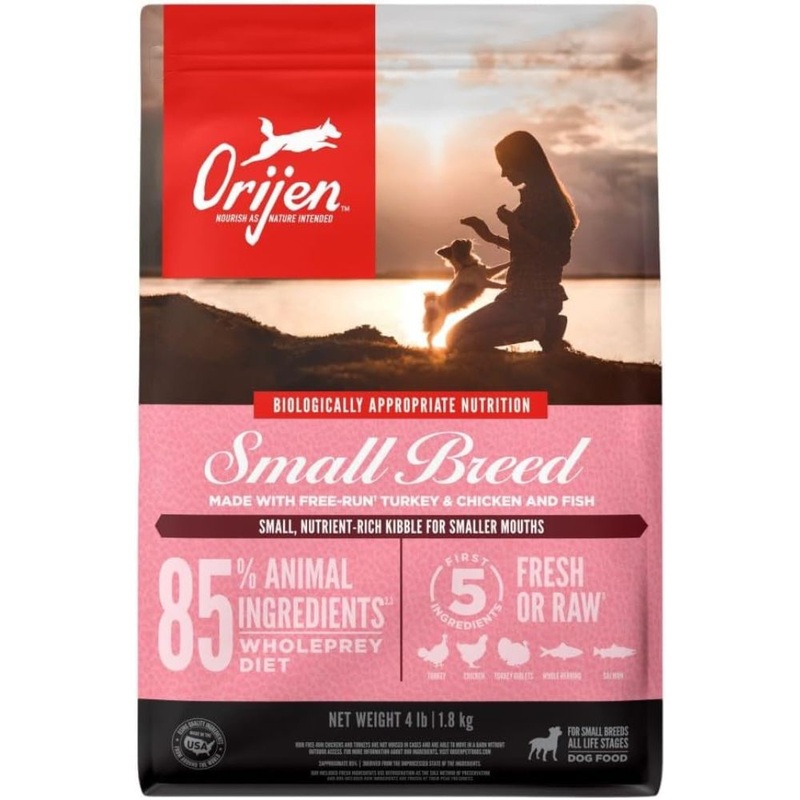 Orijen Amazing Grains Small Breed Turkey Chicken Fish Dry Dog Food 4lb