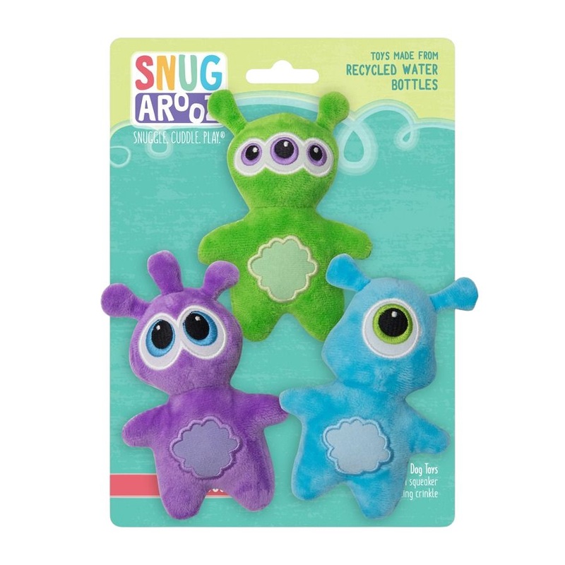 Snugarooz Oooooooo Aliens Dog Toys 3 Pack