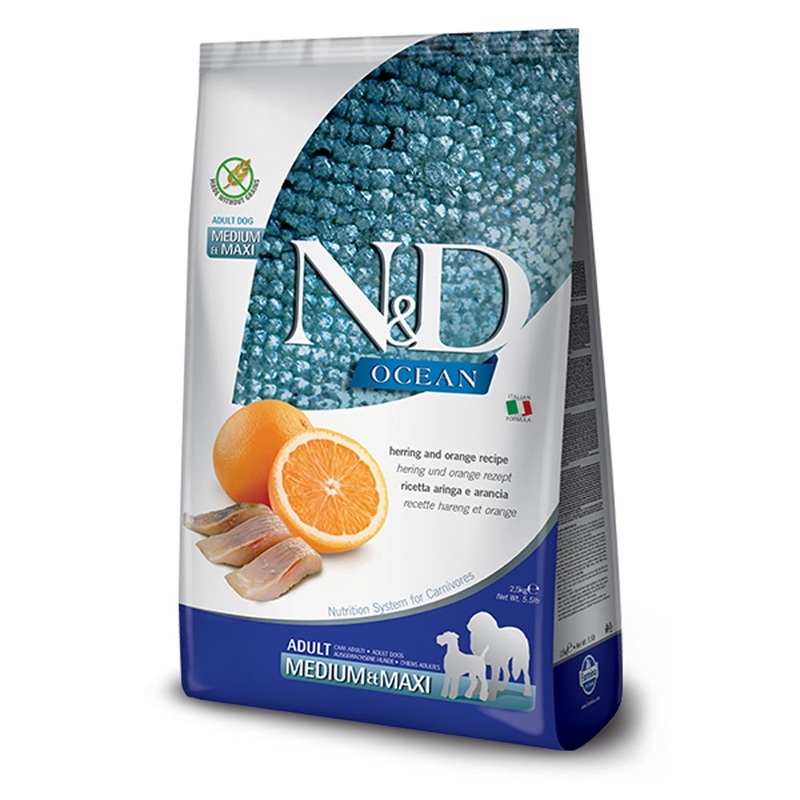 Farmina N&D Ocean Grain-Free Dry Dog Food – Herring & Orange – 26.4lb