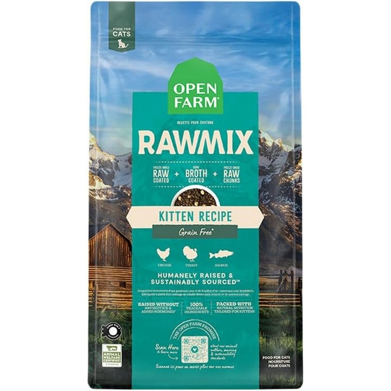 Open Farm Rawmix  Grain-Free Dry Cat Food – Kitten Formula – 8lb Bag