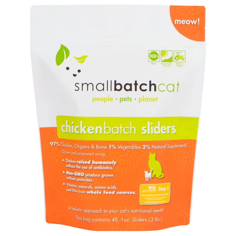 Small Batch Frozen Chicken Sliders Raw Cat Food 9lb