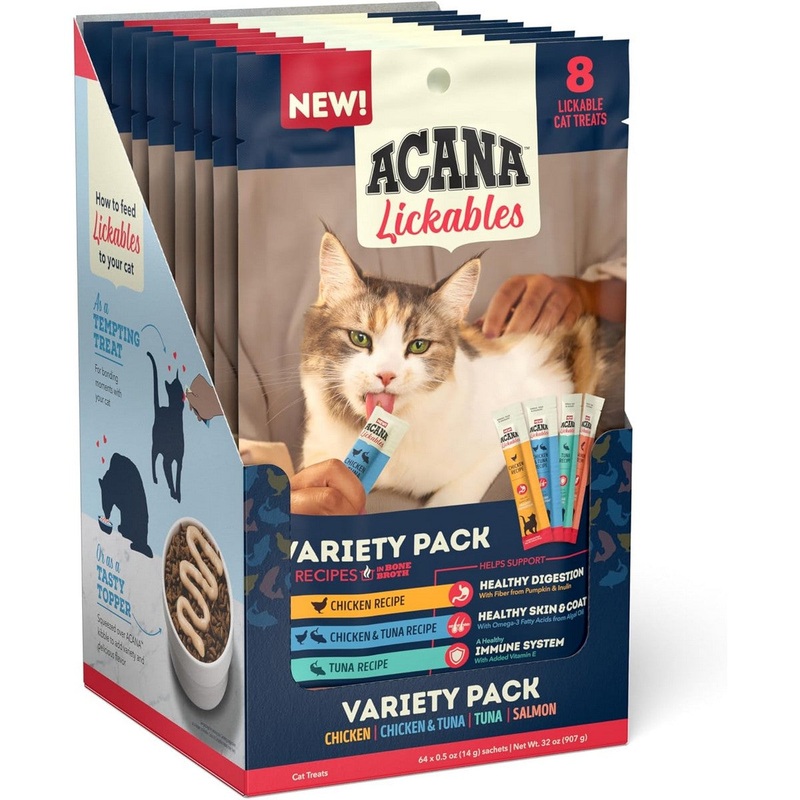 Acana Lickables Variety 8 Pack Cat Treats 4oz 8 Count