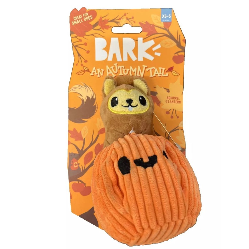 Bark Dog Toy Squirrel O’ Lantern XS-S Multi-Part Toy
