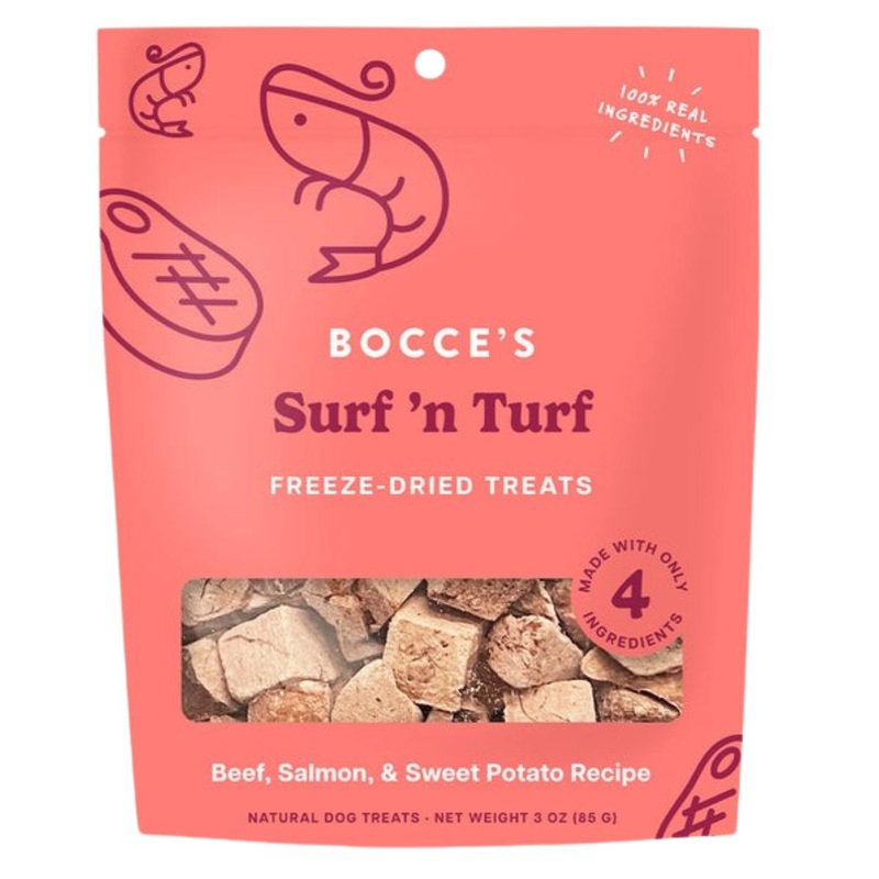 Bocce’s Surf ‘n Turf Freeze-Dried Dog Treats 3oz