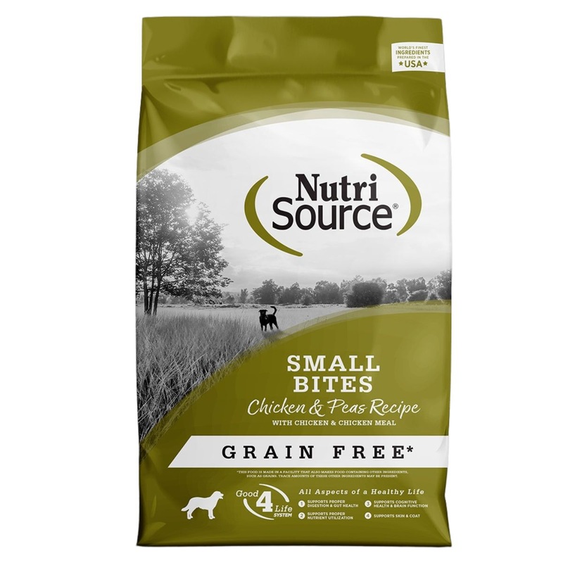 NutriSource Grain Free Small Bites Chicken & Peas Dry Dog Food 12lb