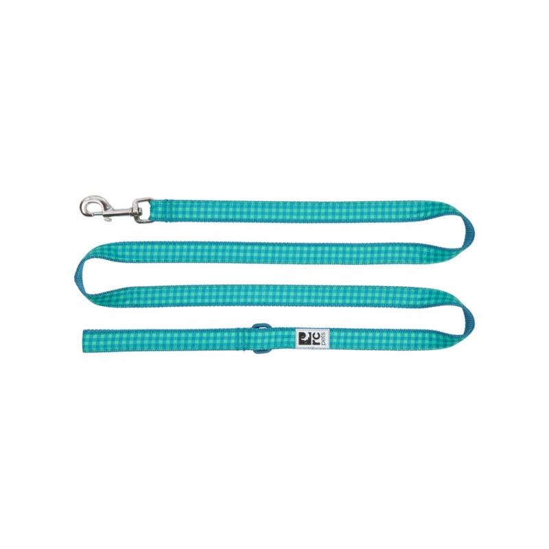 RC PETS Dog Leash, Green Gingham, 3/4×6′