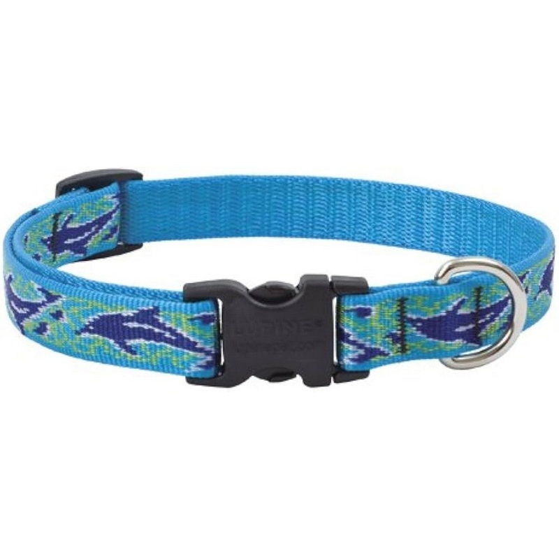 Lupine Pet Dog Collar 3/4 x 13-22 Dolphin Bay
