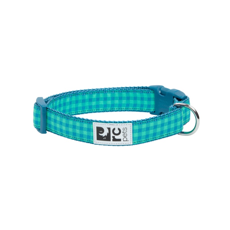 RC PETS Dog Clip Collar, Green Gingham, XS, 5/8/ 7- 9