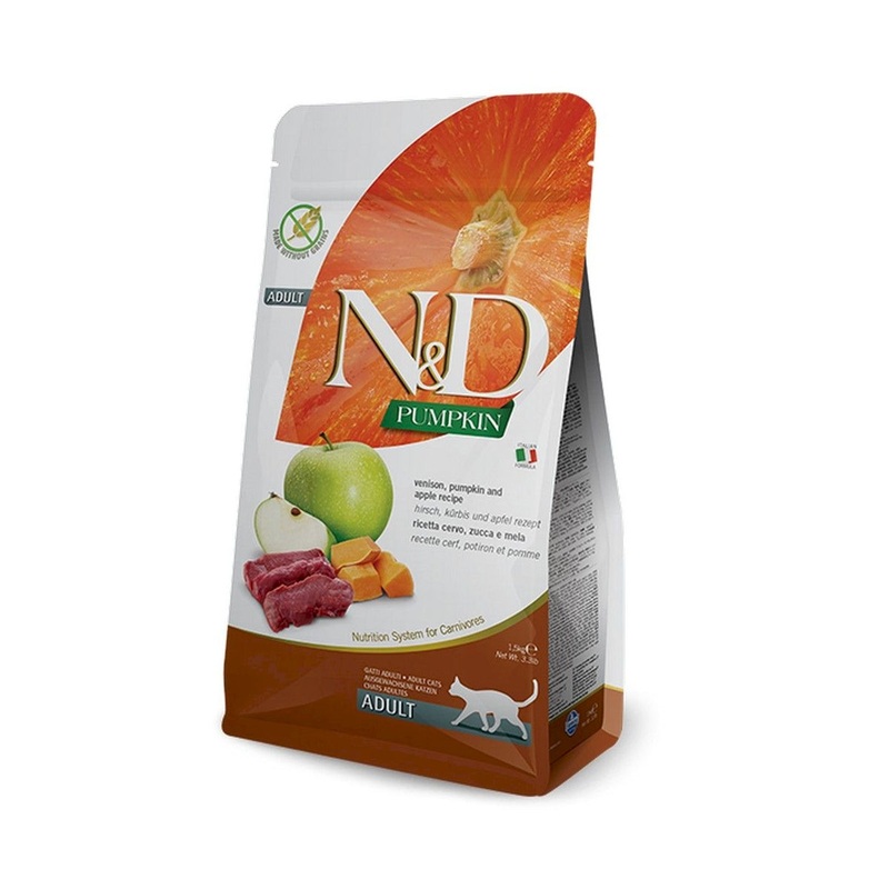 Farmina N&D Pumpkin Grain-Free Dry Cat Food – Venison – 11lb