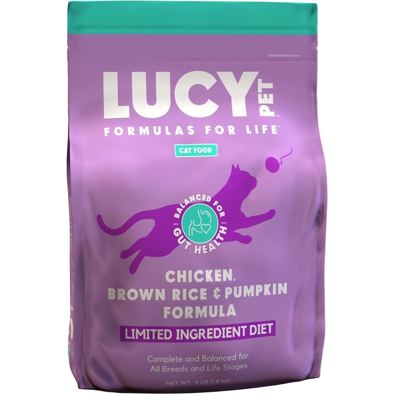 Lucy Pet Chicken Brown Rice & Pumpkin LID Cat Food 4lb